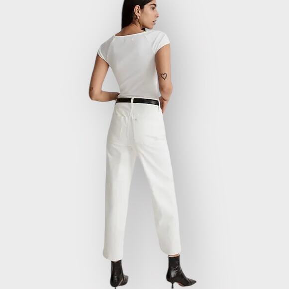 MADEWELL JEANS THE PERFECT VINTAGE WIDE-LEG CROP JEAN - WOMENS 32 WHITE - Picture 2 of 8